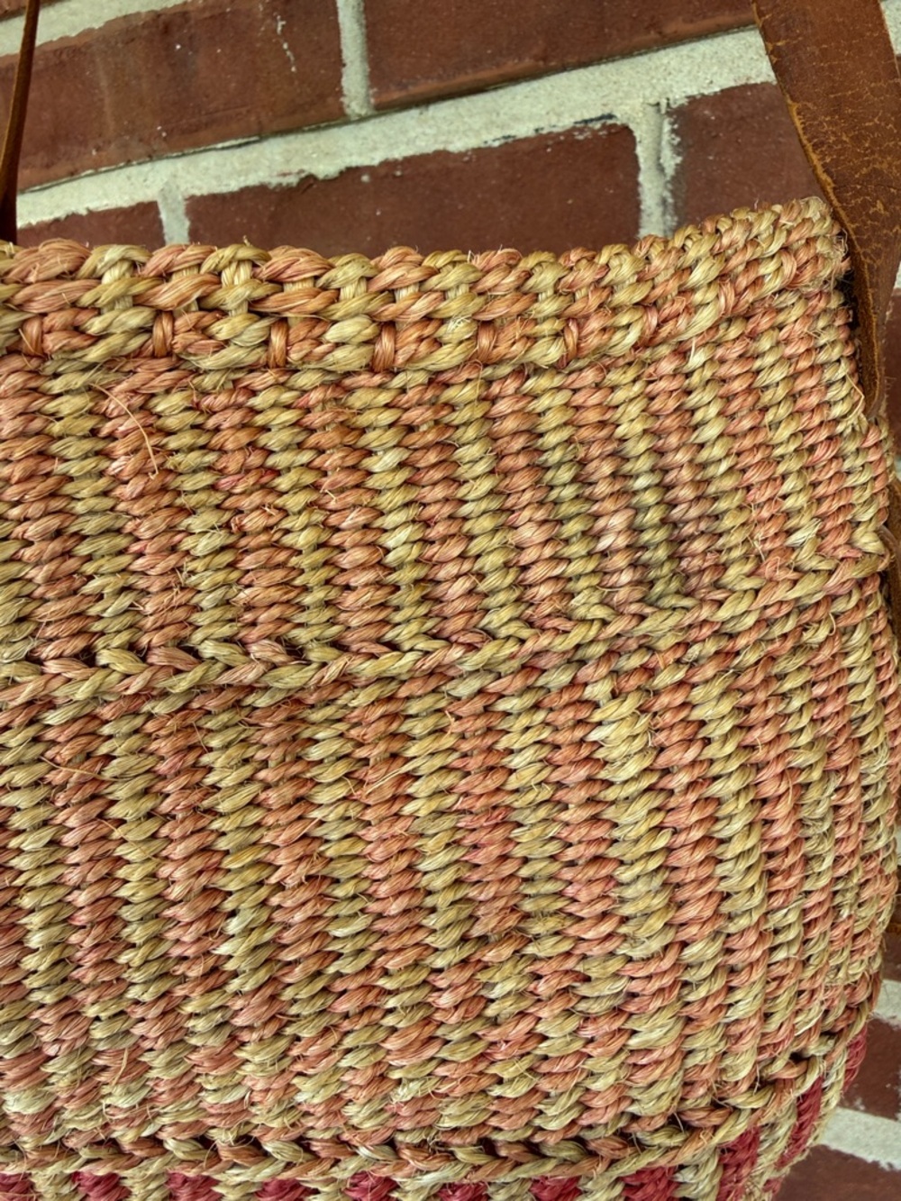 Woven Sisal Market Tote Bag Boho Kenyan Kiondo Basket Purse Eclectric Coastal - Picture 4 of 16